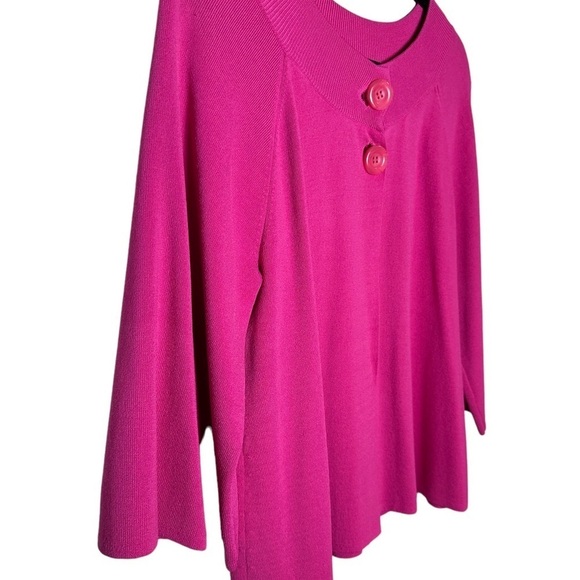 Cable & Gauge Sweater Shrug Cardigan Sweater 3/4 Flare Sleeve Pink Size Small - Picture 6 of 11